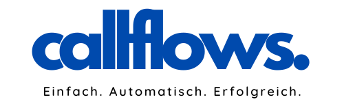 callflows Logo mit Claim callflows - KI-callflows für Unternehmen